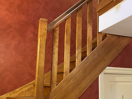 Escalier en bois avant les travaux