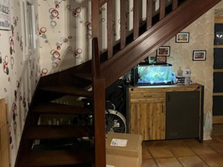 Escalier en bois avant les travaux