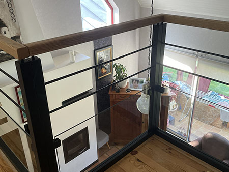 Escalier en bois après les travaux