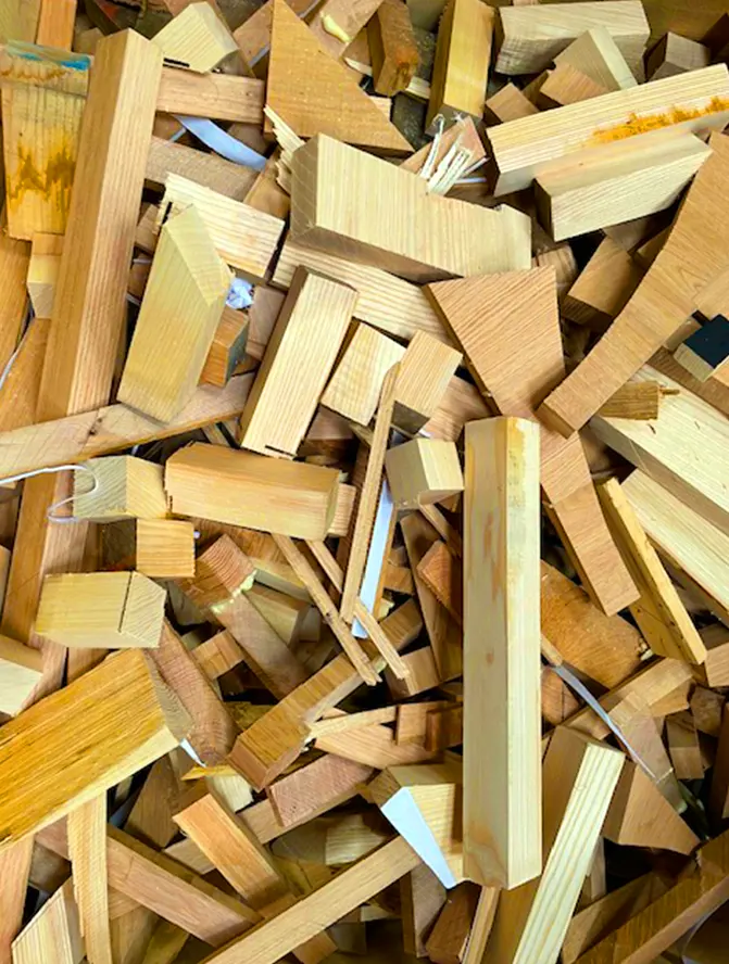 Chutes de bois dans L'Atelier de Chris